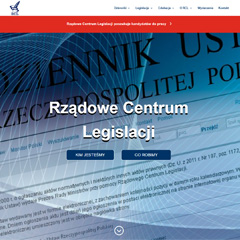 Rządowe Centrum Legislacji - strona startowa